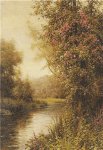 (image for) A Flowering Vine Along a Winding Stream With a Country Church Beyond